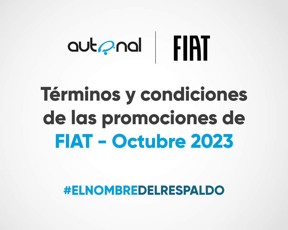 Términos y condiciones de las promociones de FIAT – octubre 2023
