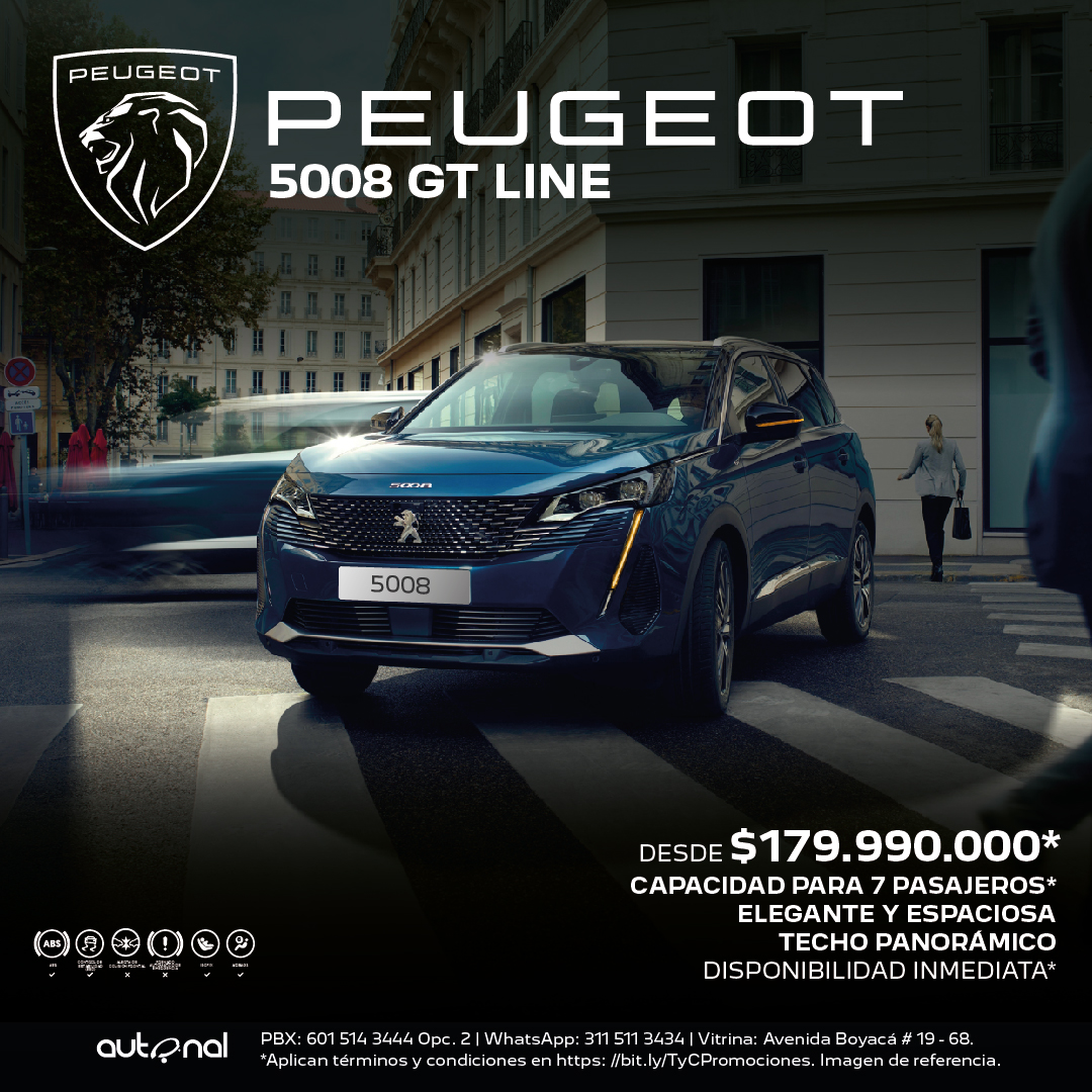 Peugeot 5008 Gt Line 2024 Abril 1400x570