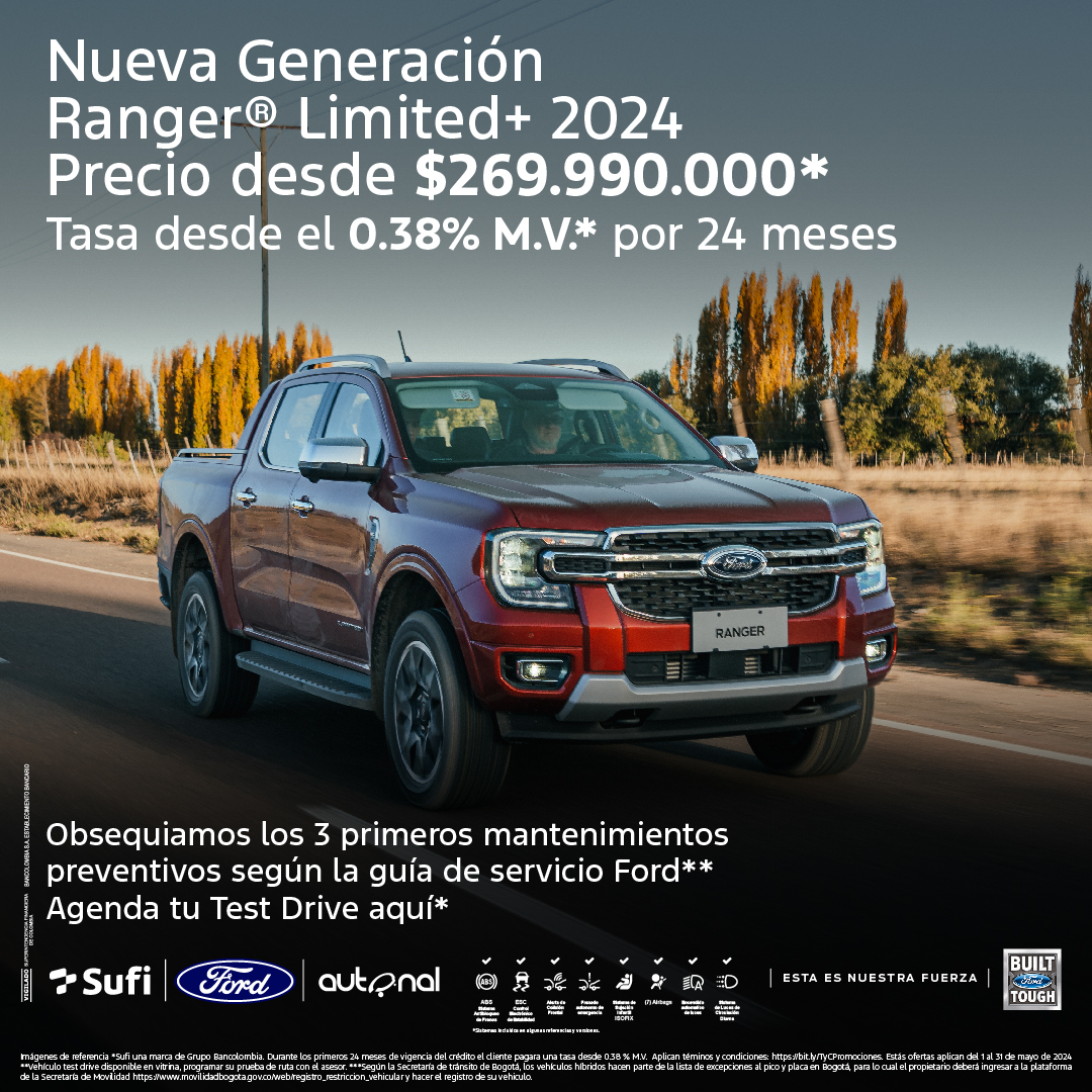 Ford Ranger Limited Mayo 1400x570px